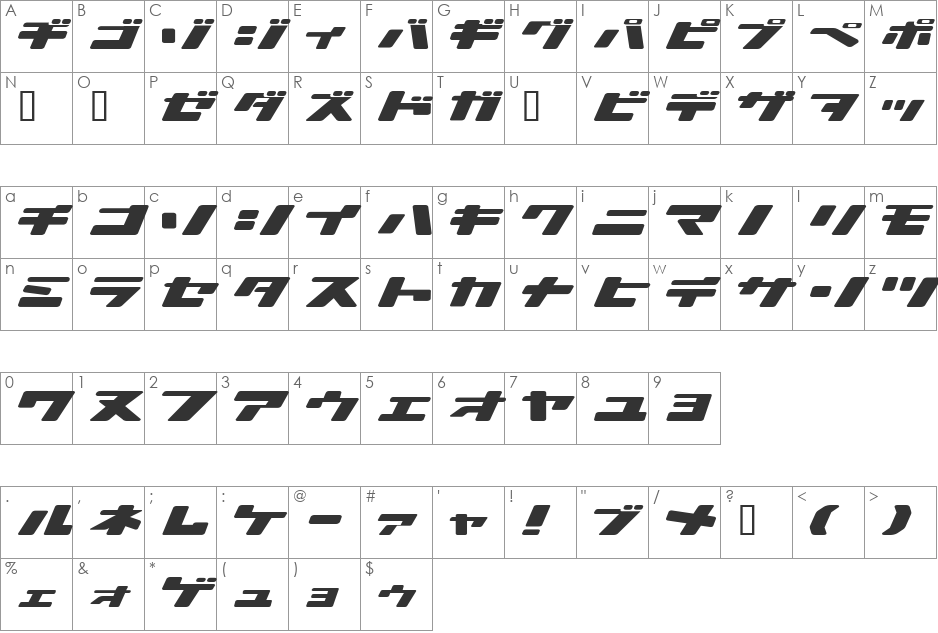 Ionic bond font character map preview