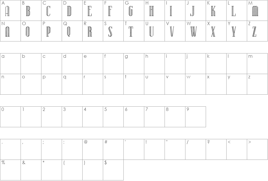 IranianHand-Lettered font character map preview