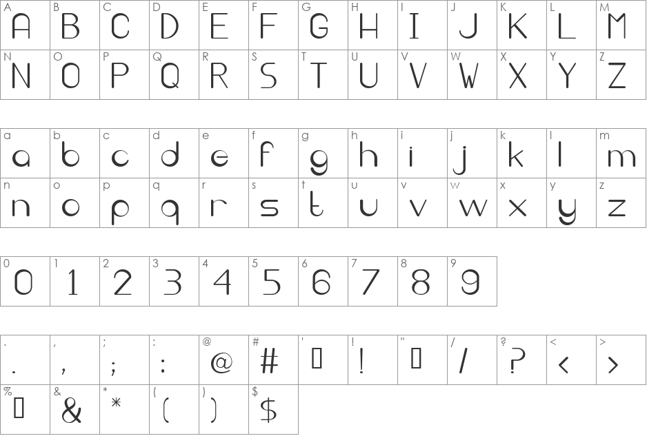 irekani font character map preview