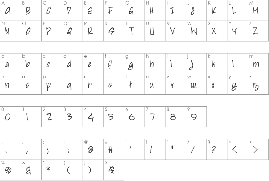 Irezumi font character map preview
