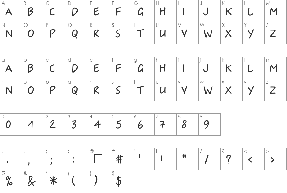 IrinaCTT font character map preview