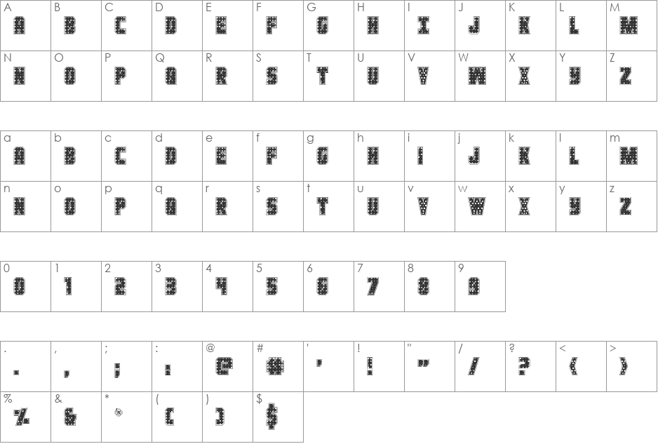 Iron Forge Plate font character map preview