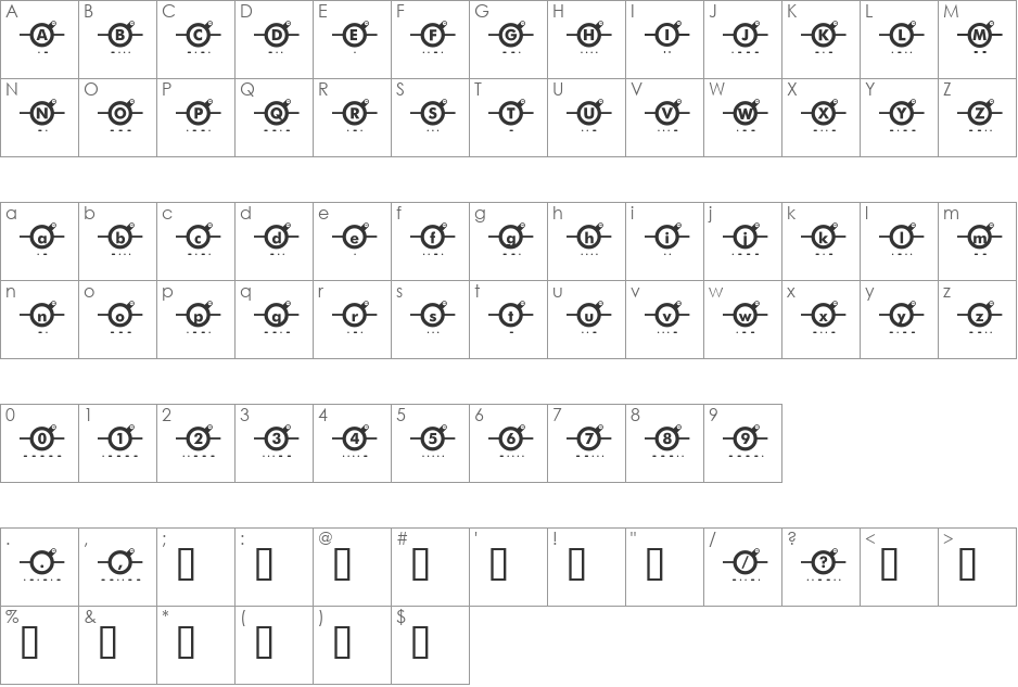 ISF Sungun font character map preview