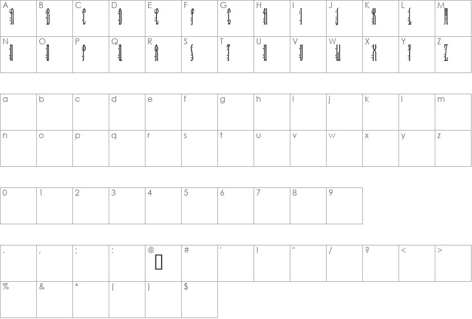 Isfahan Demo font character map preview