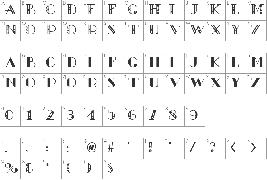 AC4-Congratulations font character map preview