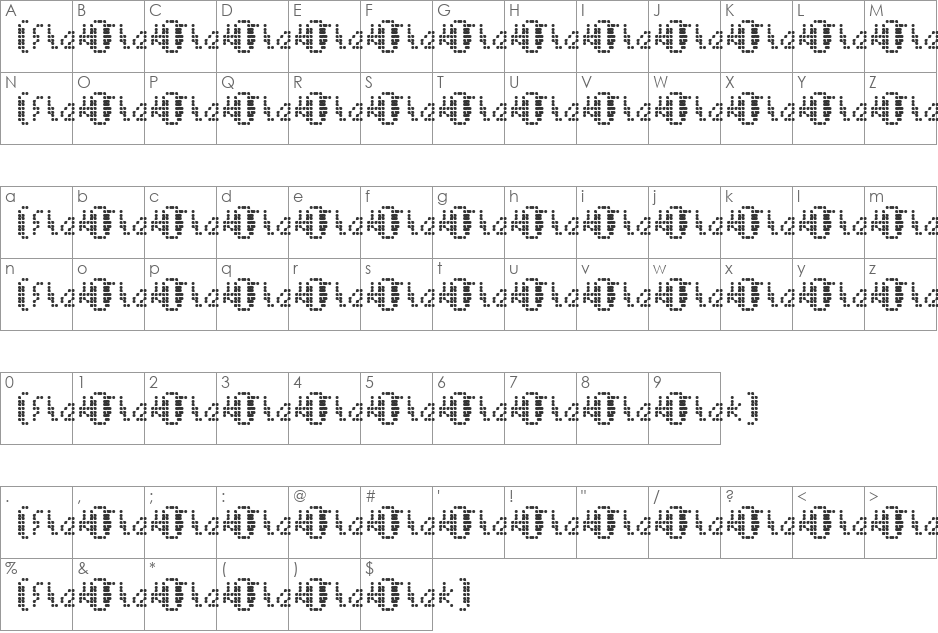 ISL_Flak font character map preview