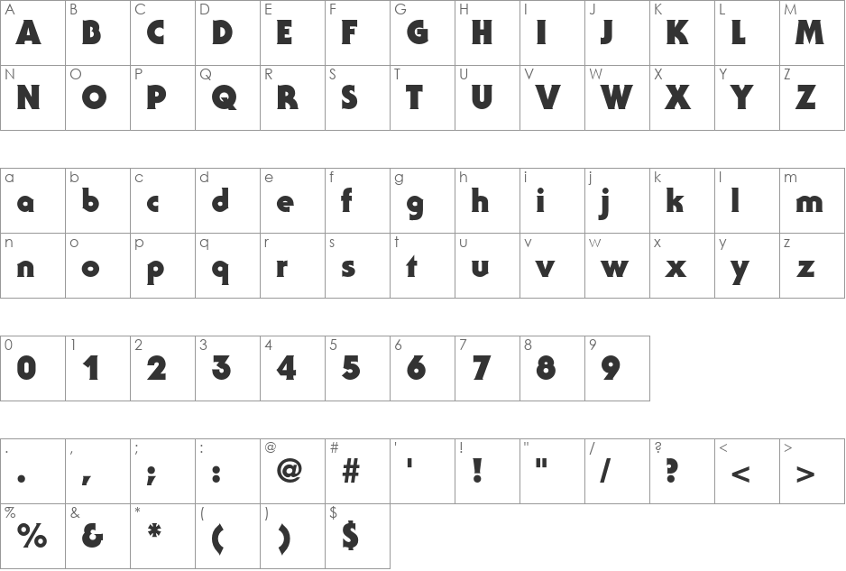 ITC Serif Gothic Std font character map preview
