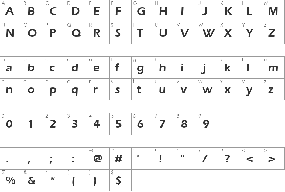 ItcEras-Demi font character map preview