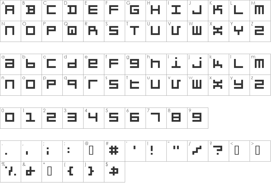 Item font character map preview
