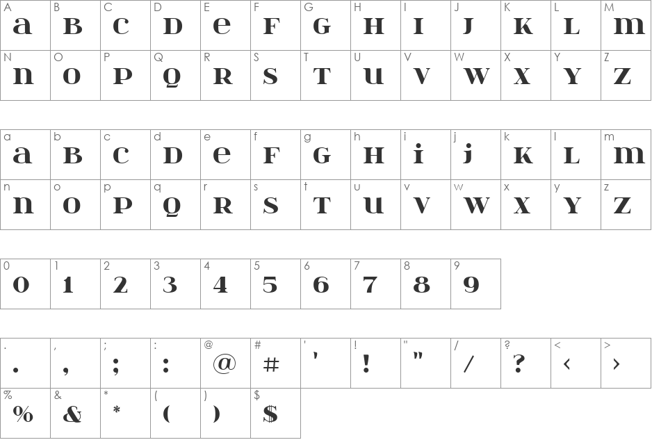itsadzoke font character map preview