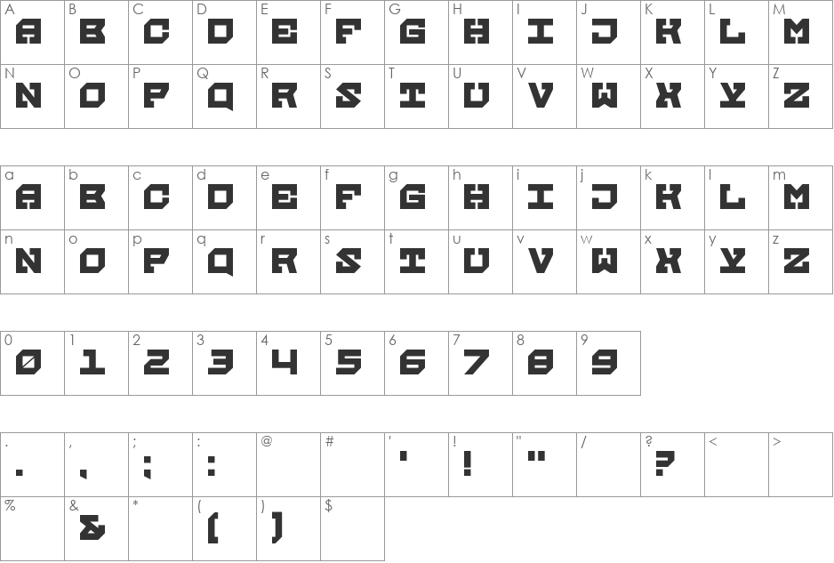 Ivan font character map preview