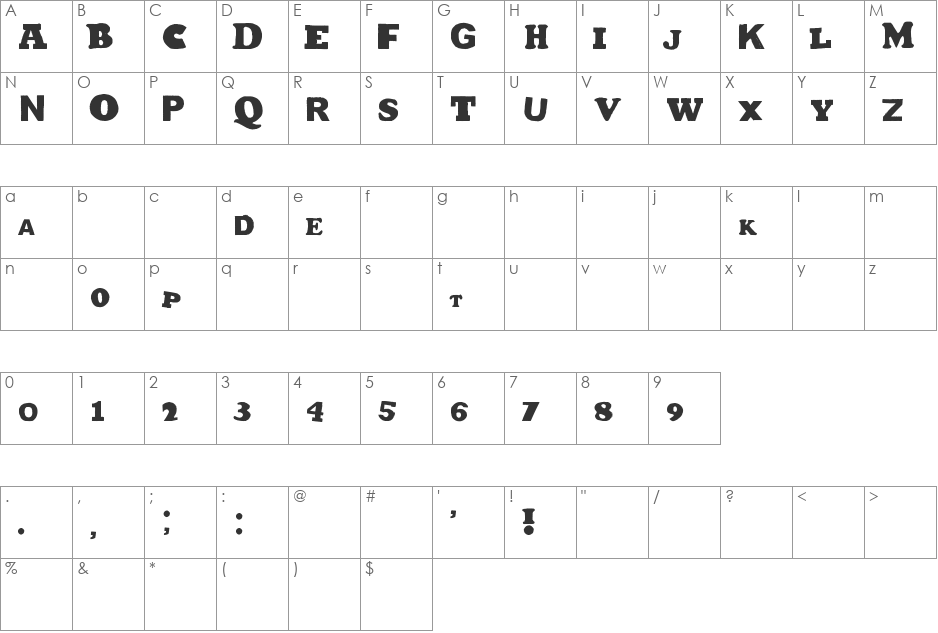 ja font character map preview