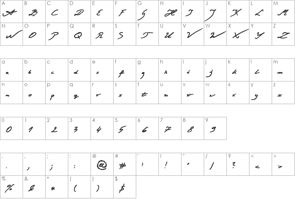 Jacek Zi?ba-Jasi?ski font character map preview