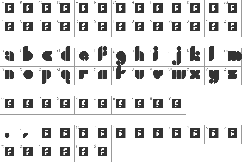 Jack Fancy font character map preview