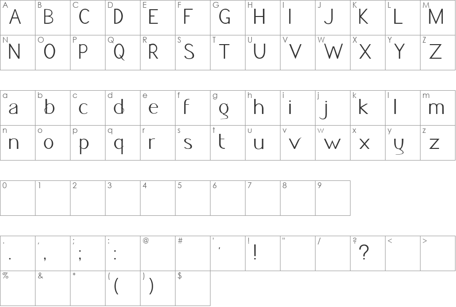 Jacks Font font character map preview