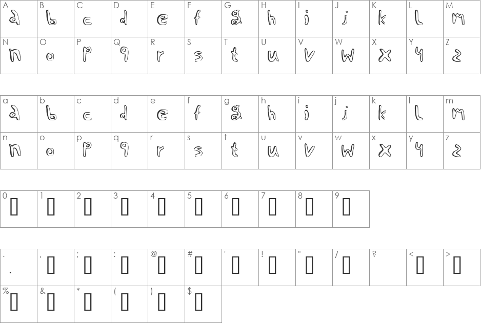 jaggernaut font character map preview