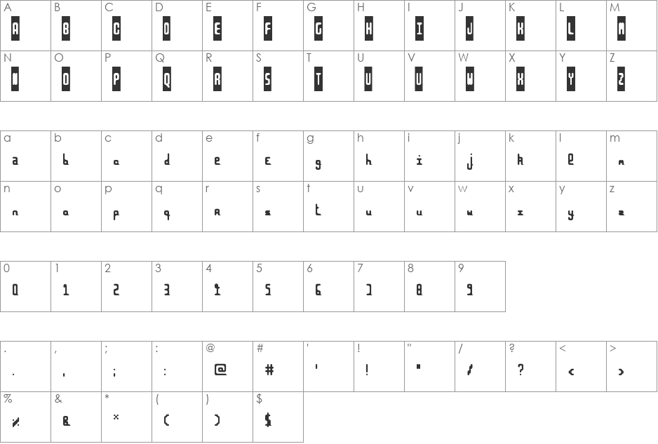 ARONDIE BLANC/NOIRE MAJ font character map preview