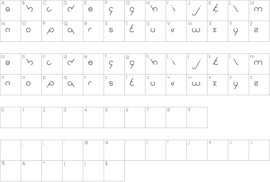 jailbreak font character map preview
