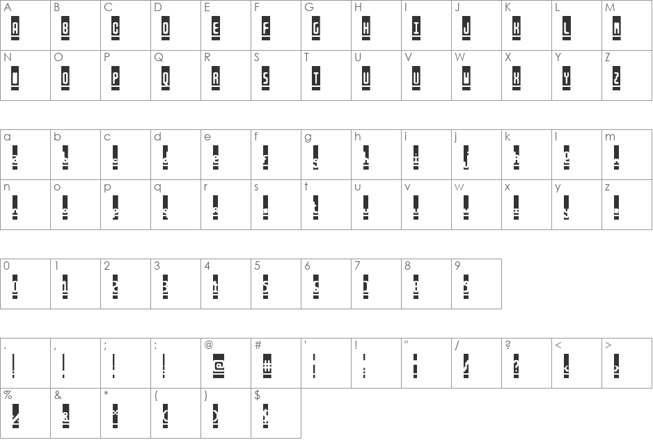 ARONDIE BLANC/NOIRE/MAJ MIN SURLIGNER font character map preview