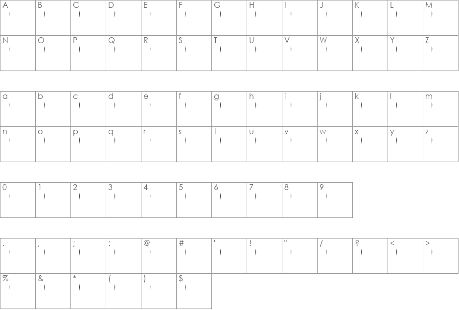 JAKEJARKOR - CRANEO font character map preview
