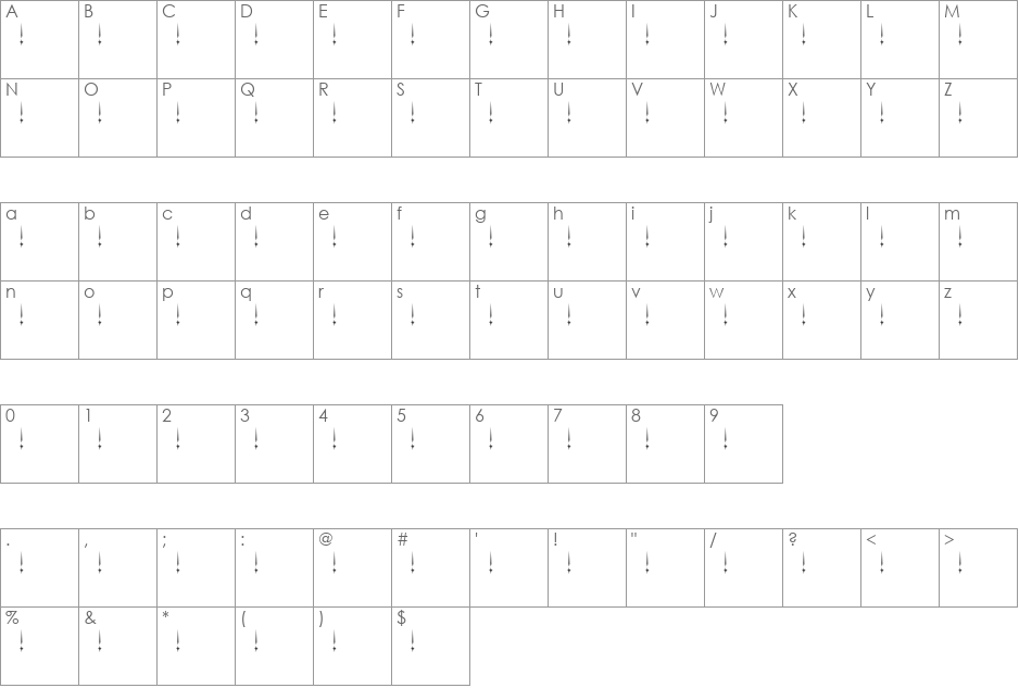 JAKEJARKOR - INGOBERNABLE font character map preview