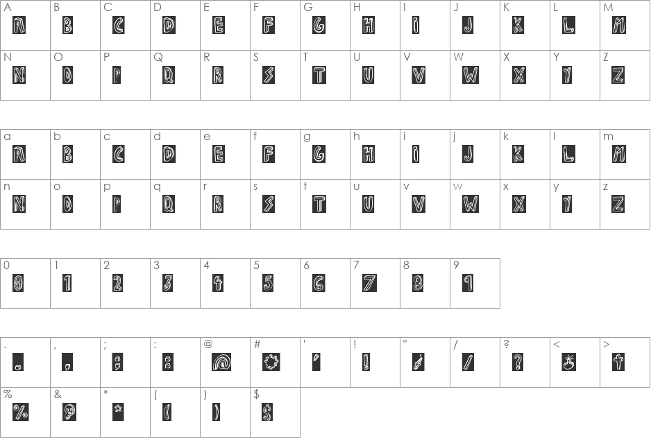 JALISCO COMPANY font character map preview