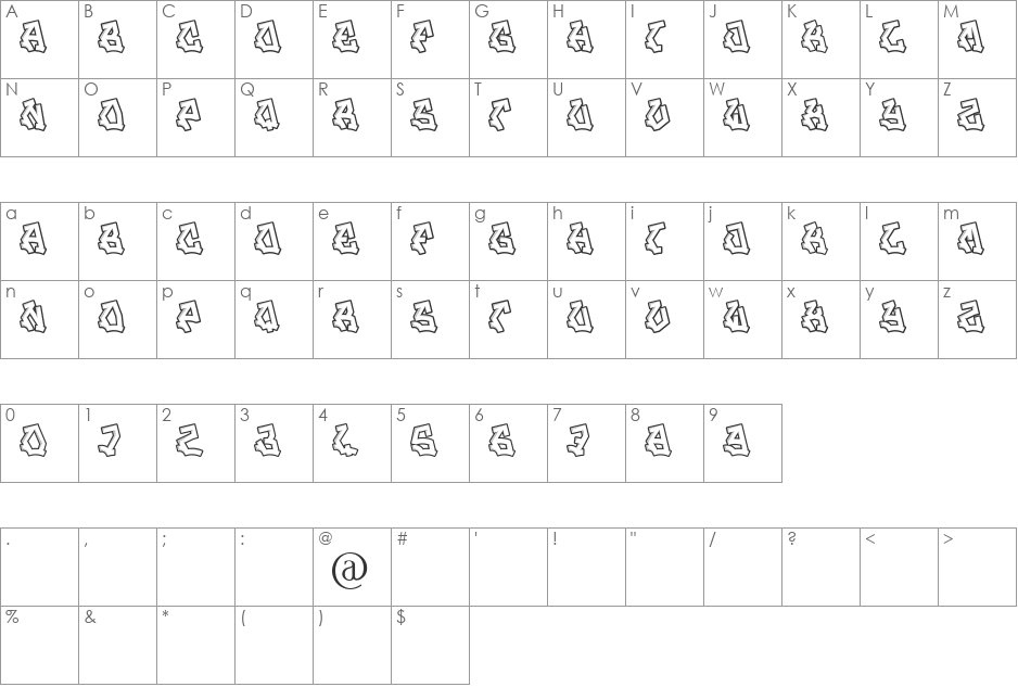 JAM SESSION font character map preview