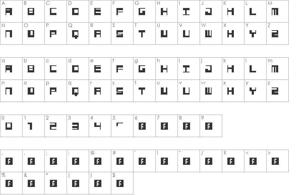 Jangotype font character map preview