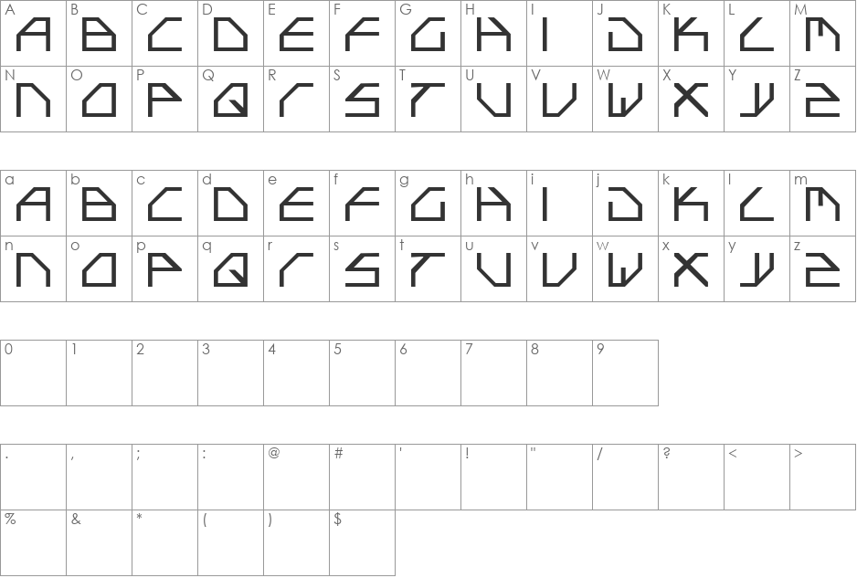 Jantar Mantar font character map preview