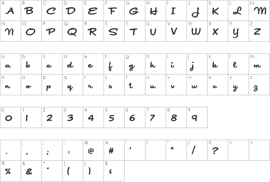 Japan font character map preview