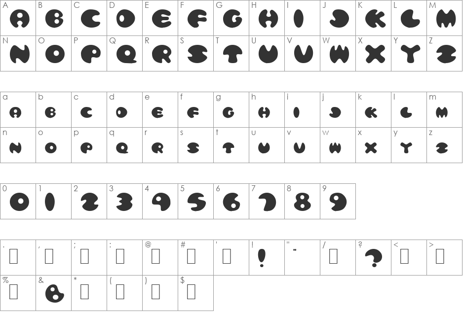 Jarsphere font character map preview