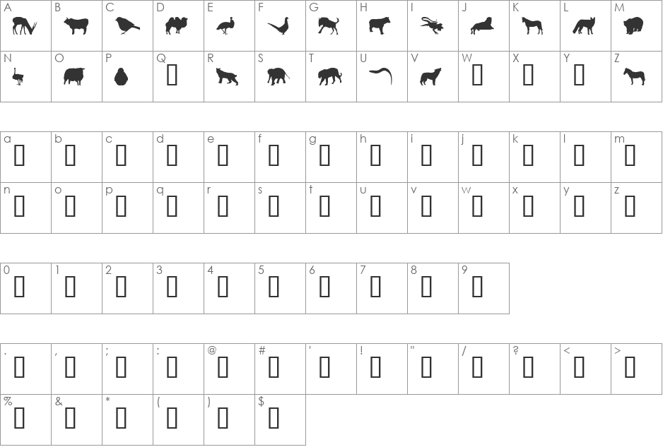 Jasna_P font character map preview