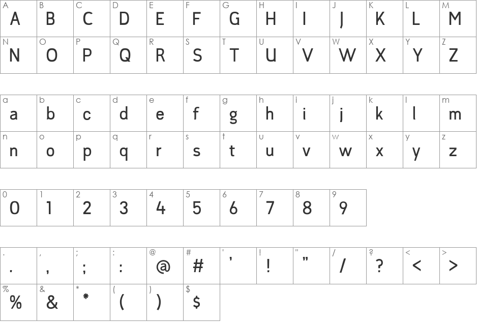 jaune d'oeuf font character map preview