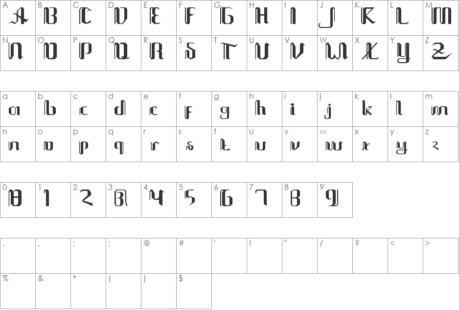 jawa palsu font character map preview