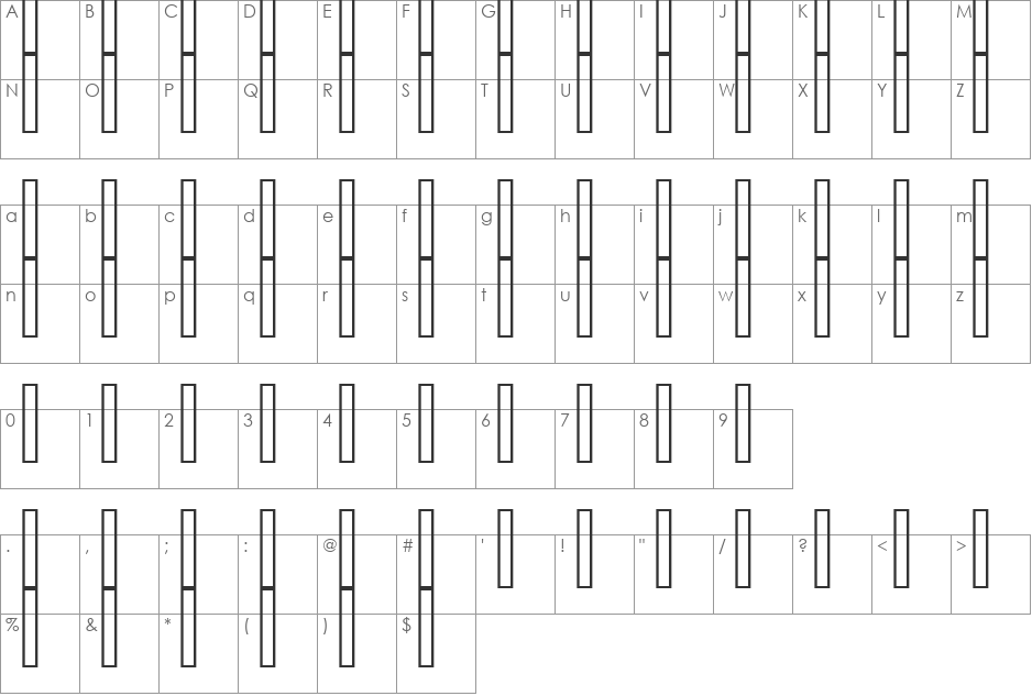 JazzCord font character map preview