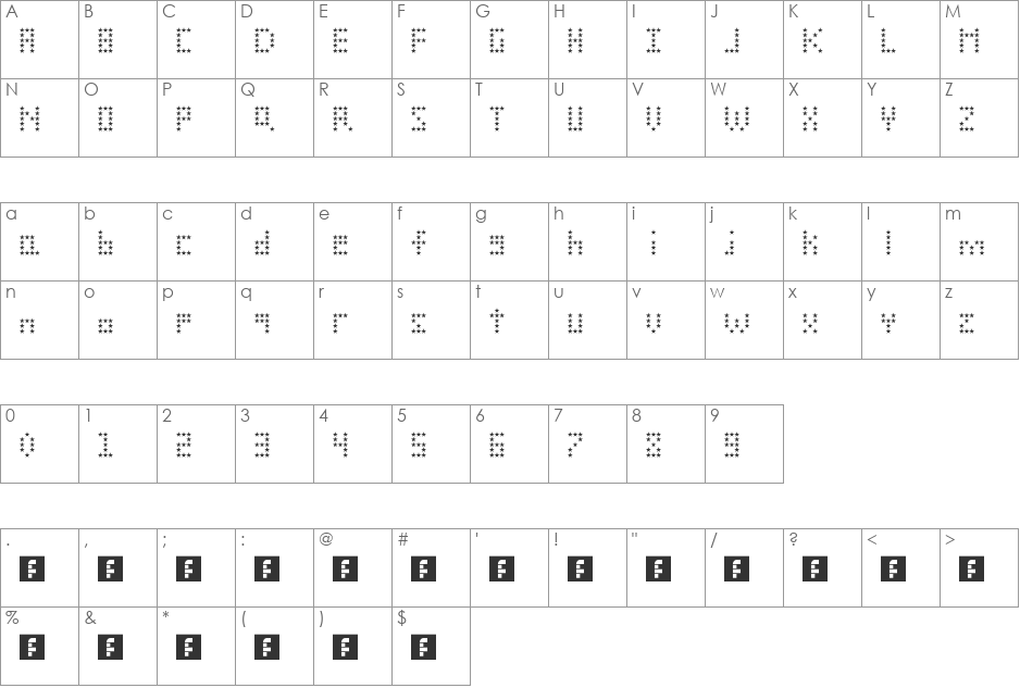 Jazzmen font character map preview