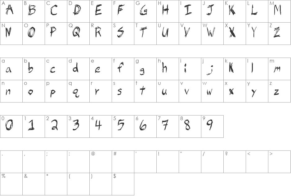 jb_hell font character map preview