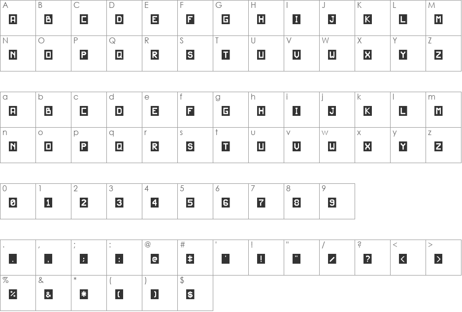 JD Eugenia font character map preview