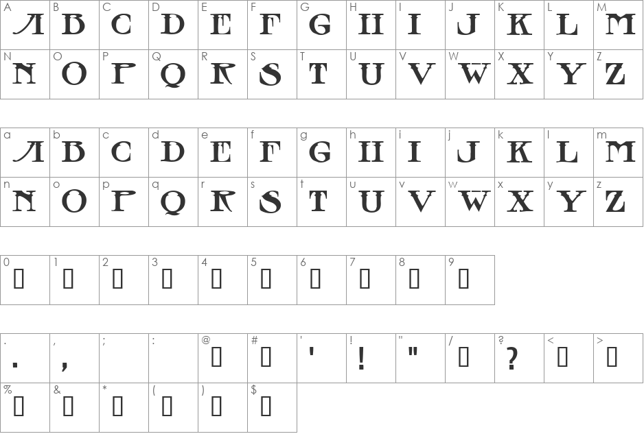 Jean Lafitte font character map preview