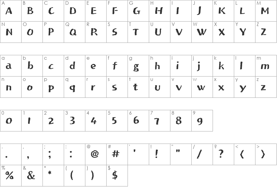 JejuHallasan font character map preview