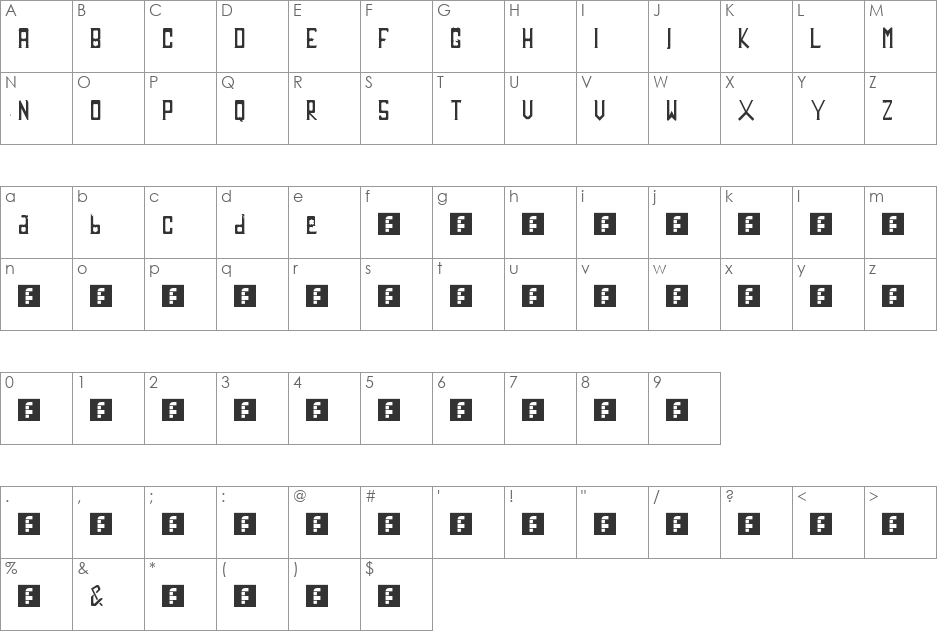 jem4 font character map preview