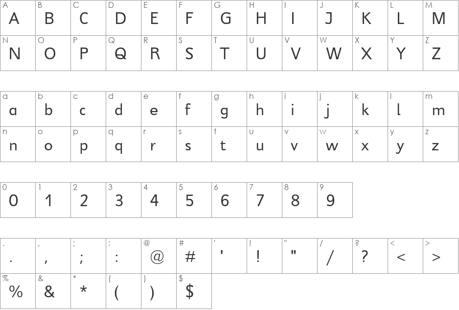 Jeunesse Sans Std font character map preview