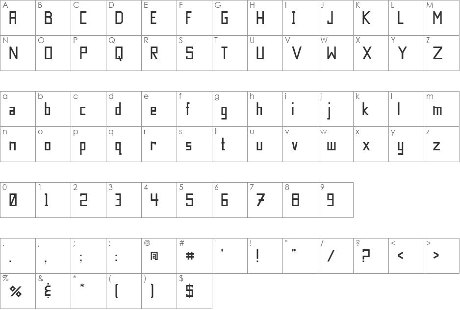 JI Lilliwaup font character map preview