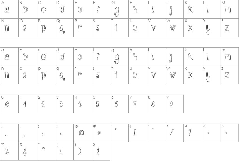 Art Journal Alphabit 2 font character map preview