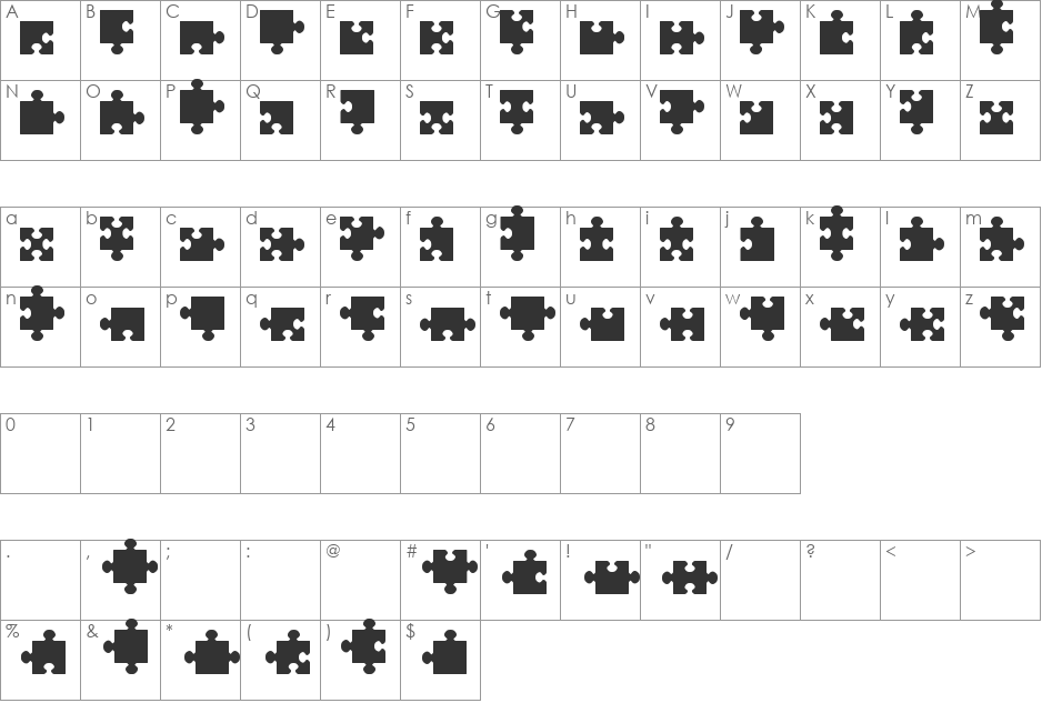 jigsaw pieces tfb font character map preview