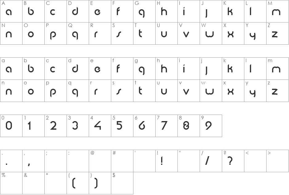JK Abode font character map preview