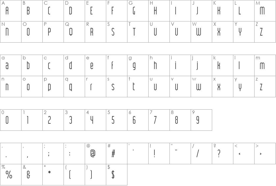 JK Polar font character map preview