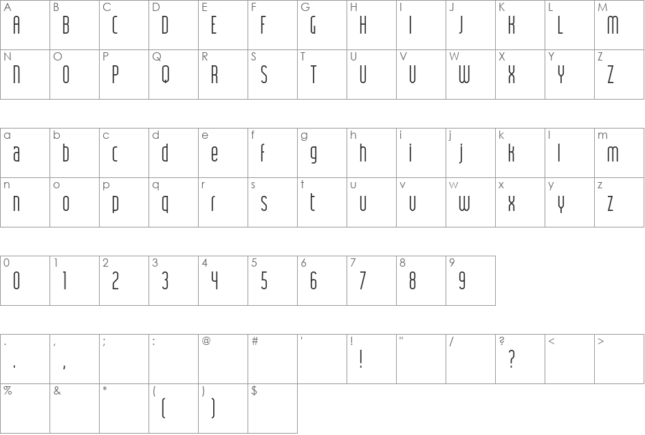 JK Polar Demo font character map preview