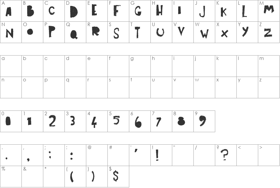 Art Post font character map preview