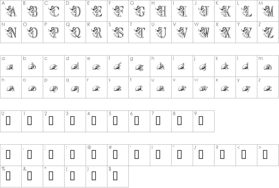 JNK FOOTBALL font character map preview